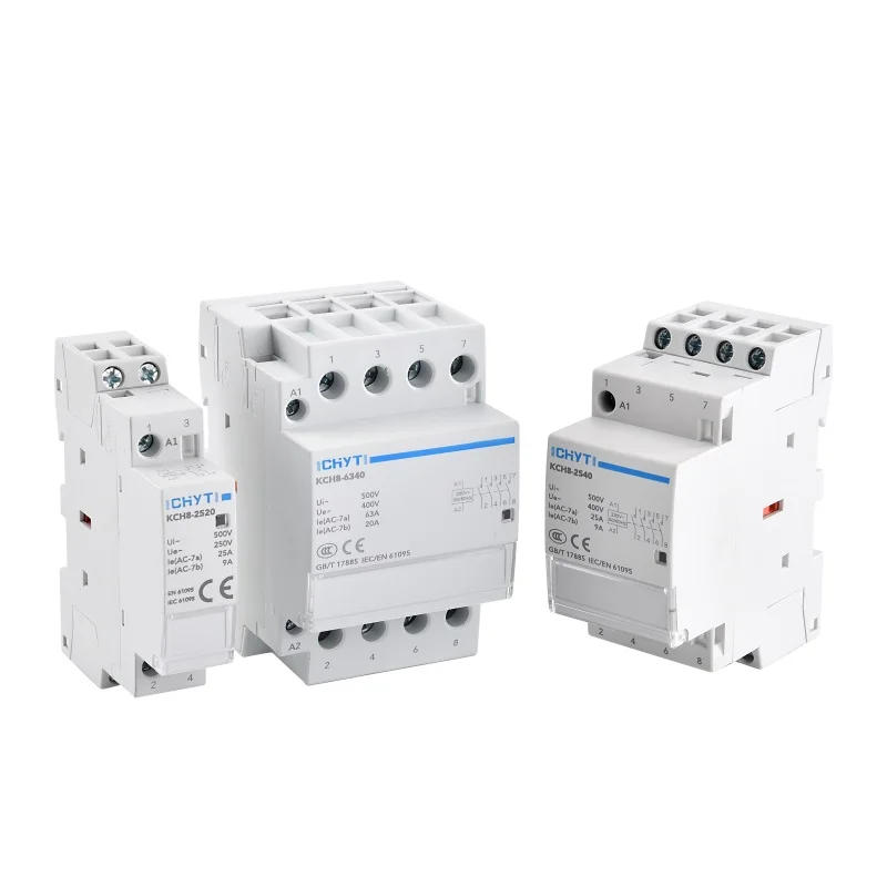 Бытовой модульный электрический контактор CHYT KCH8-25 4P 4NO 4NC или 2NO 2NC AC 400 в 25A для