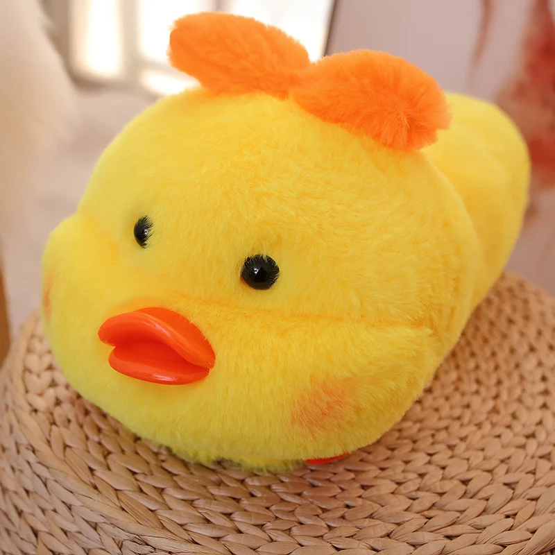 

Millffy cute warm duck slipper yellow animal winter Home Floor Soft duck Slippers Female slipper Girls Winter Warm Shoes