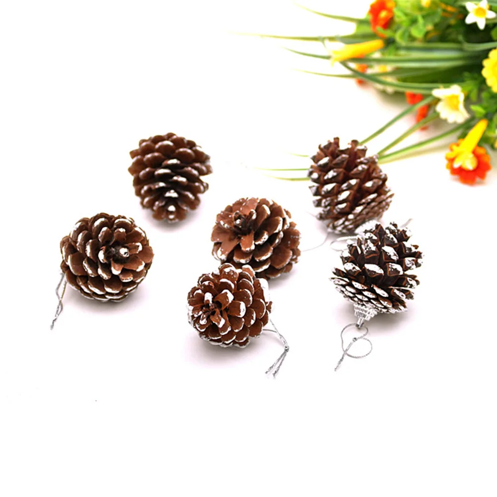 9 шт./компл. Рождественская елка орнамент Висячие шары сосновые орехи Pinecone Рождество Новогоднее украшение изделия C1413 b