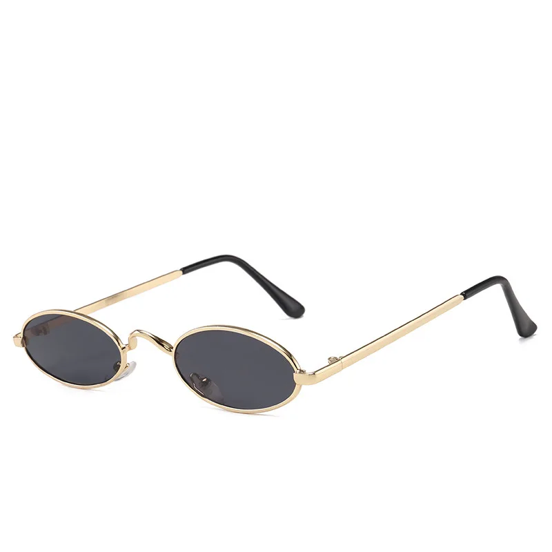 

1 pc Retro Small Oval Sunglasses Women Vintage Brand Shades Black Red Metal Color Sun Glasses Fashion Design Eyeglasses