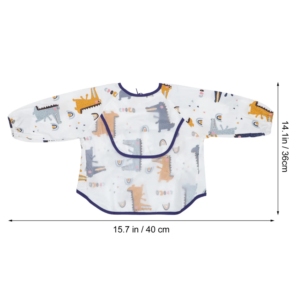 

2pcs Toddler Apron Dining Bib Waterproof Smock Cartoon Long Sleeve Baby Bib