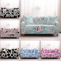 cartoon cow elastic sofa cover for living room for all seasons stretch slipcover sectional corner chair couch cover funda sofa