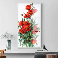 huacan full drill diamond painting kits flower wall stickers mosaic poppy flower decorations for home