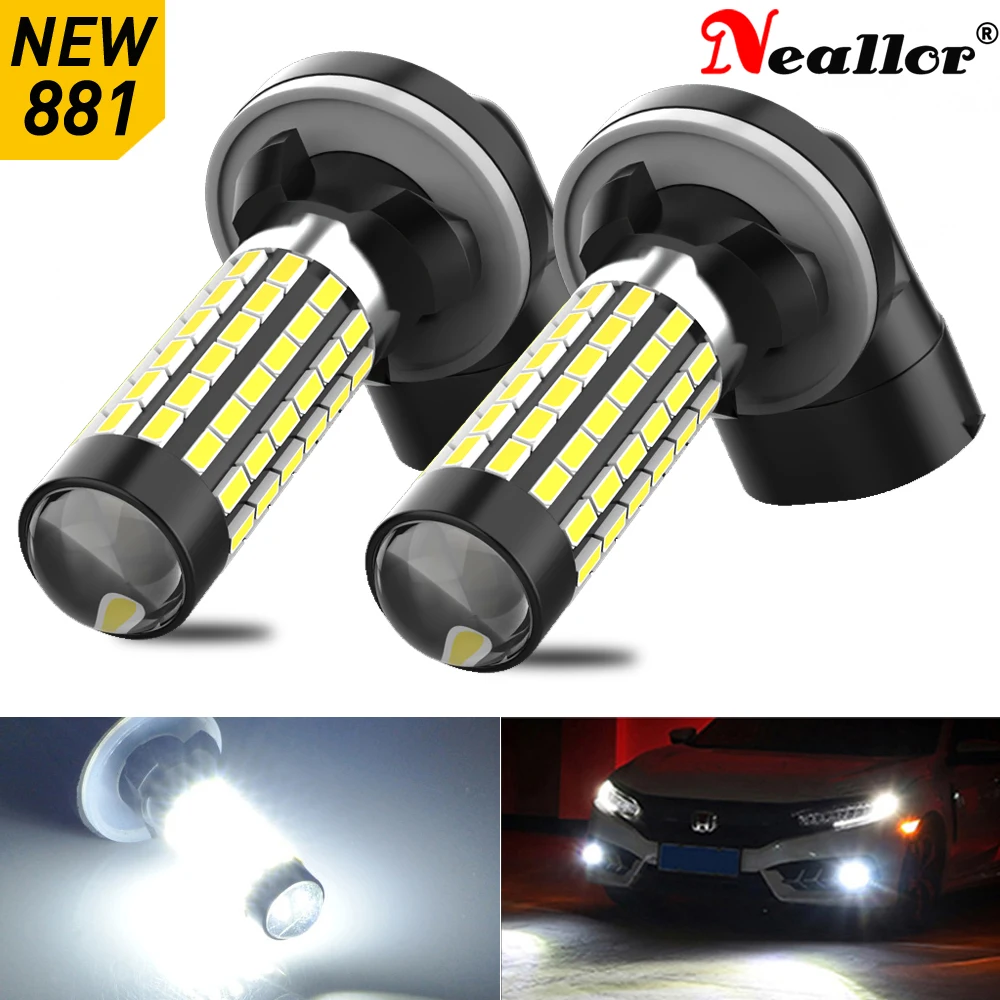 

2 шт., светодиодные лампы H27W/2 H27W/1 H27 Led 880 881 H27W 1600LM 6000K