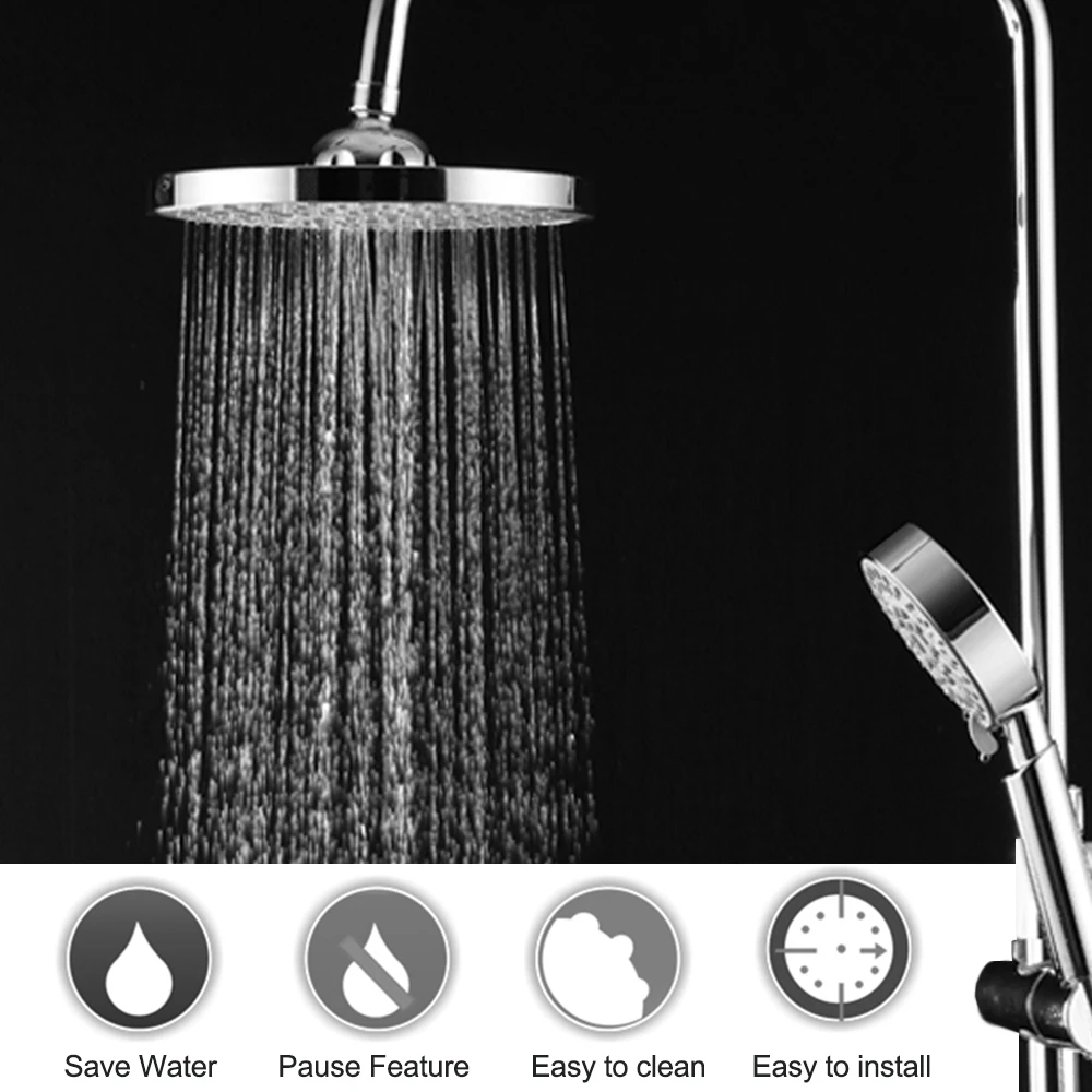 3 режима душевая головка ручной регулируемый круглый топ спрей из нержавеющей