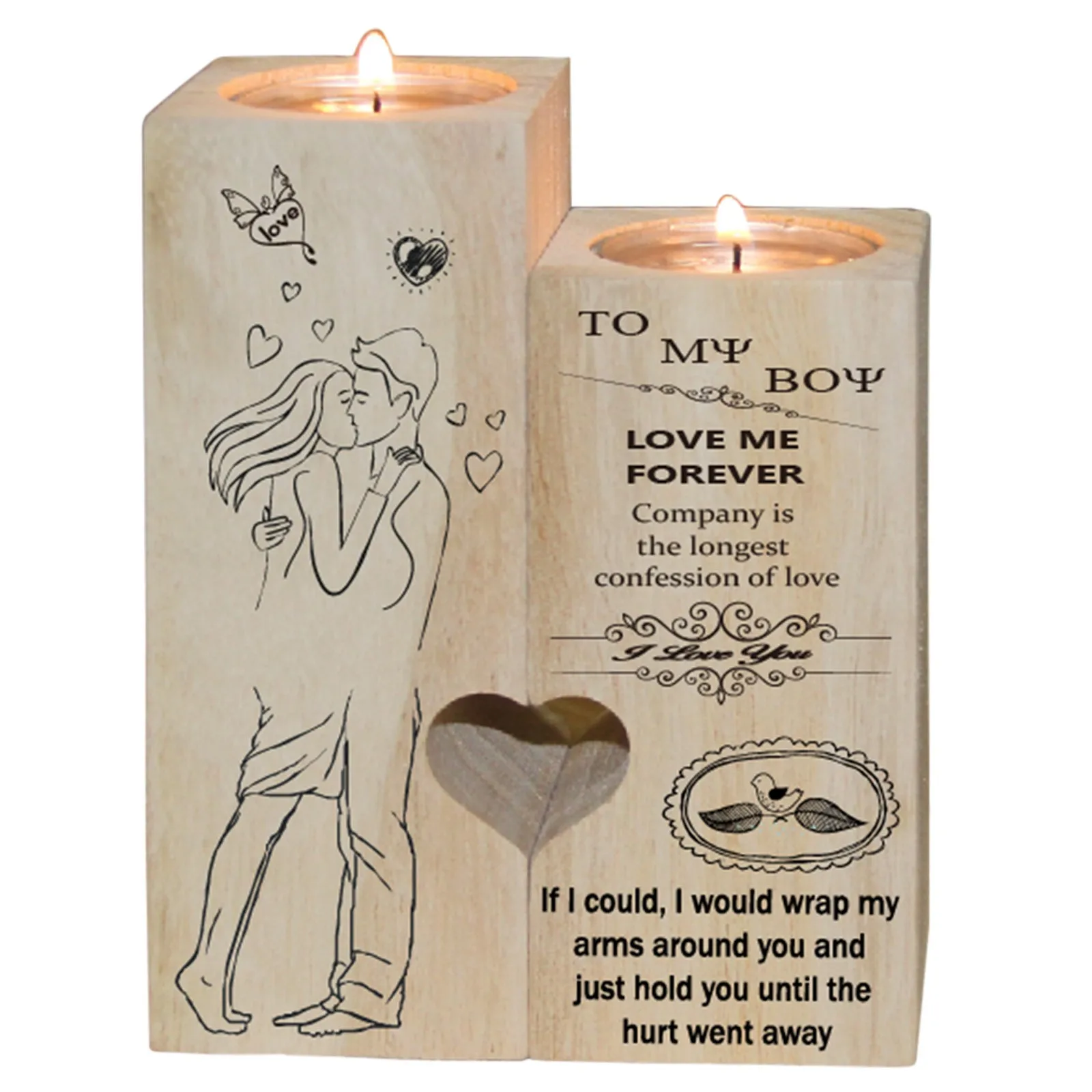 Креативный деревянный поднос в форме сердца для растений подсвечник настольное