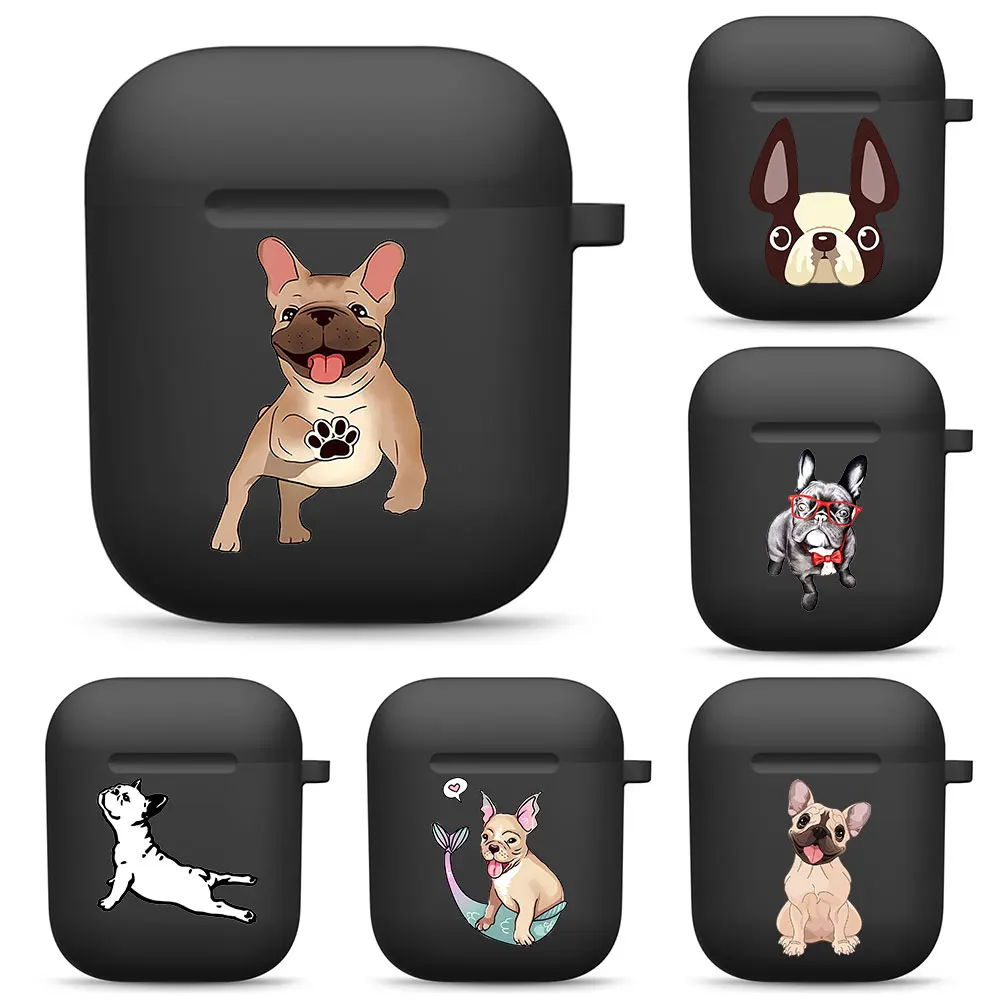 

French Bulldog Silicone Cover Protective Case For Apple Airpods 1 Case Bluetooth Case for airpod 2 Wireless Charging Box Bags