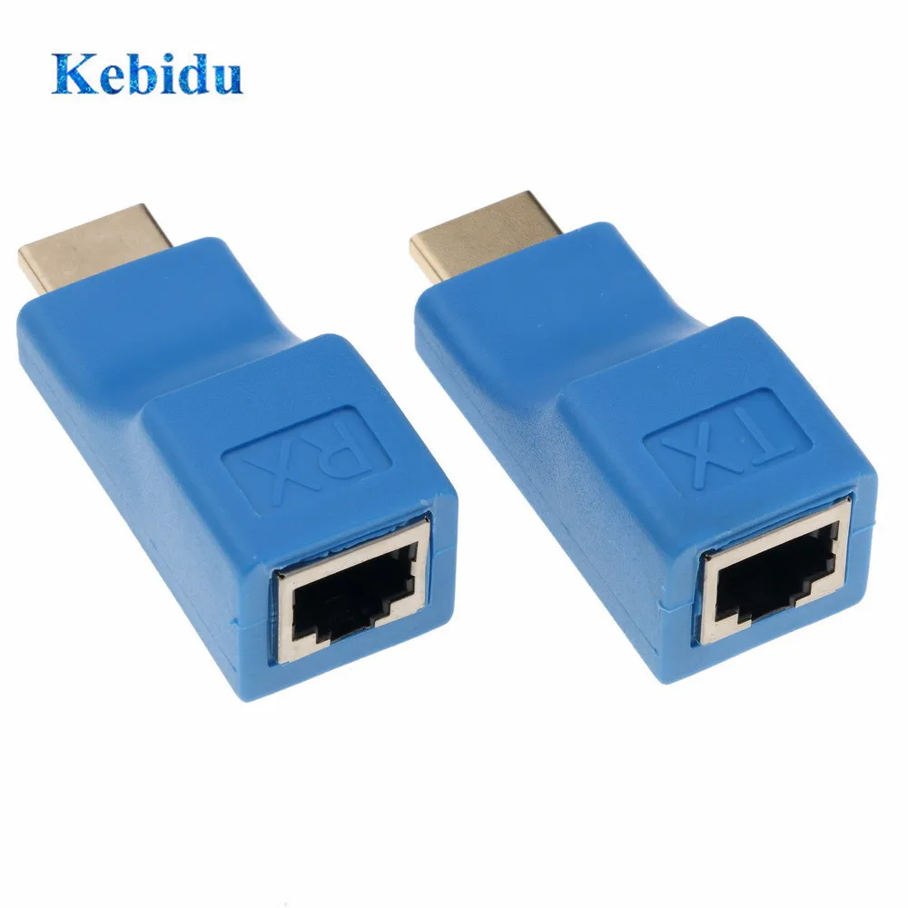 Удлинитель KEBIDU 4K переходник с мини-портами RJ45 на 30 м HDMI-совместимый для