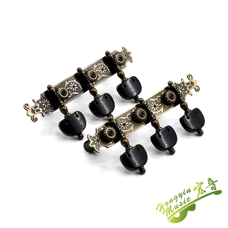 Левые и правые классические колышки для тюнинга гитарных струн золотистые