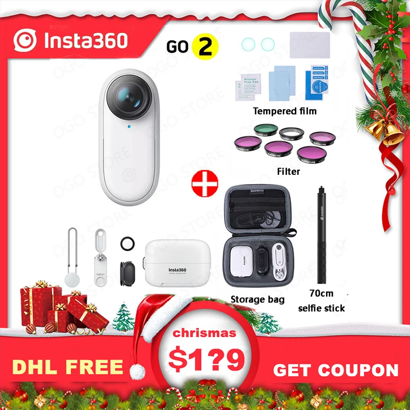 Insta360 360 go 2 Go 1080P Новая Экшн камера AI авторедактирование Hands free супер мини