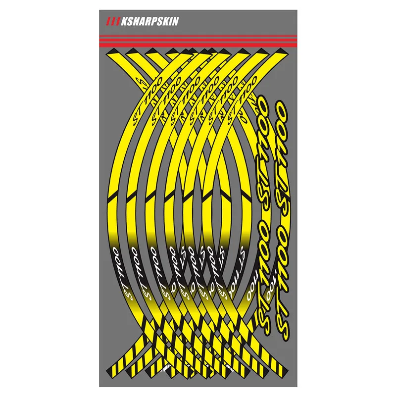 

12 X Thick Edge Outer Rim Sticker Stripe Wheel Decals FOR HONDA ST1100 st1100