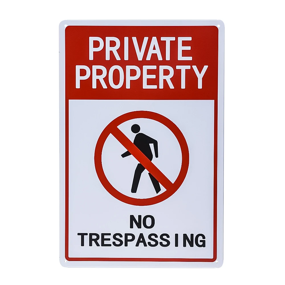 

Private Property Signs, No Trespassing Sign Metal Warning Trespass Yard Sign for Outdoor Indoor