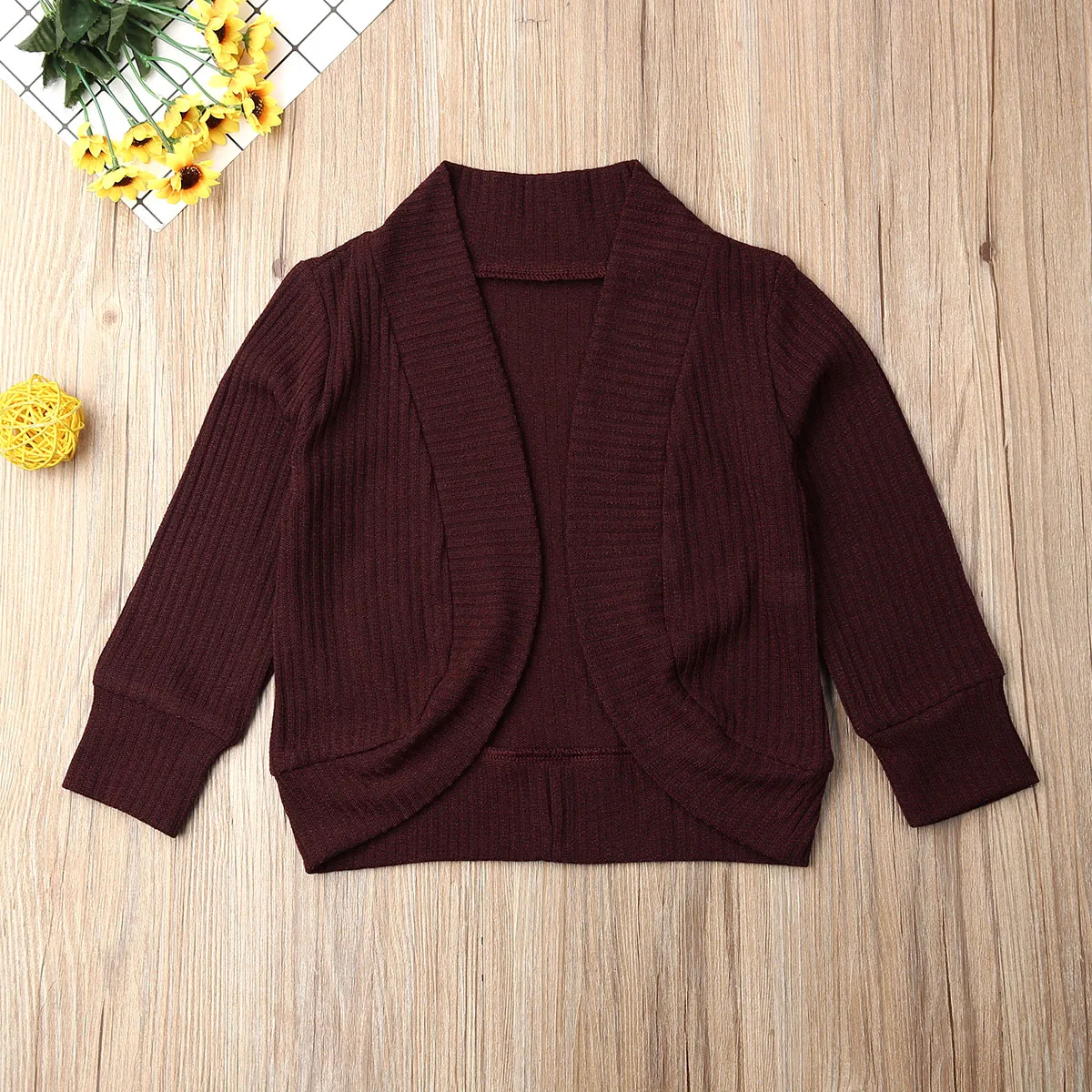 2019 New 1-6Y Kids Baby Girls Knit Sweater Coat Long Sleeve Cardigan Solid Warm Jacket Outfits Autumn Winter Clothes | Детская одежда и