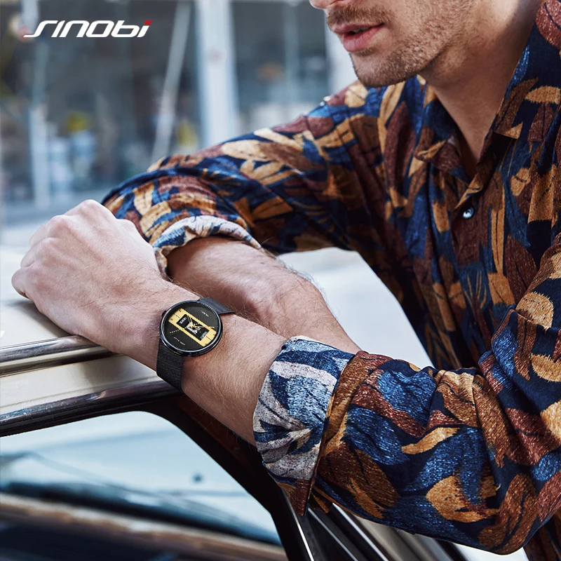 SINOBI уникальные спортивные часы с большим циферблатом модные открытые мужские