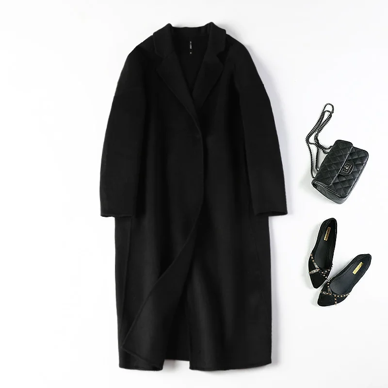 

Double-sided Cashmere Coat Female Long Show Thin Wool Coat Womens Wool Coats Winter Plus Size Women Clothes 2019 Abrigo Mujer