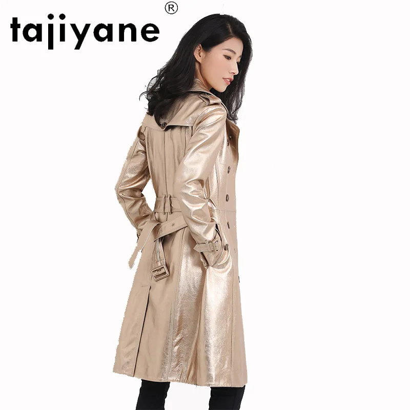 

Tajiyane Genuine Leather Jacket Women 2020 Autumn Spring Woman Real Sheepskin Coat Glossy Female Long Jackets Veste Femme TN303