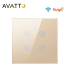 Умный выключатель AVATTO Tuya с Wi-Fi, выключатель настенный с 1234 клавишами, работает с Alexa, Google Home