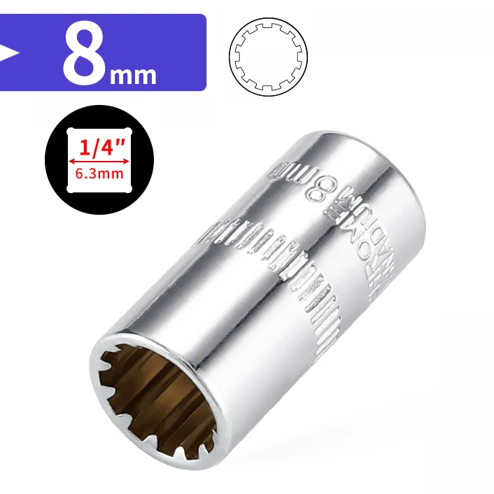 

1/4 дюйма, 6,35 мм, квадратный привод, 12-точечная торцевая насадка, ключ с храповым механизмом, торцевой ключ с 12 зубьями, ручной инструмент, 12 углов, втулка с цветком сливы