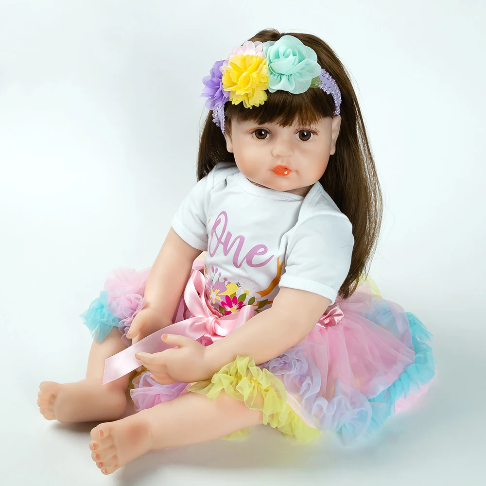 Платье принцессы для девочек 60 см силикона Reborn Baby Doll детские игрушки такие как