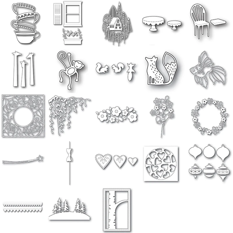 Режущие штампы чайная чашка обеденный стол стул Окно Животное Жираф Обезьяна
