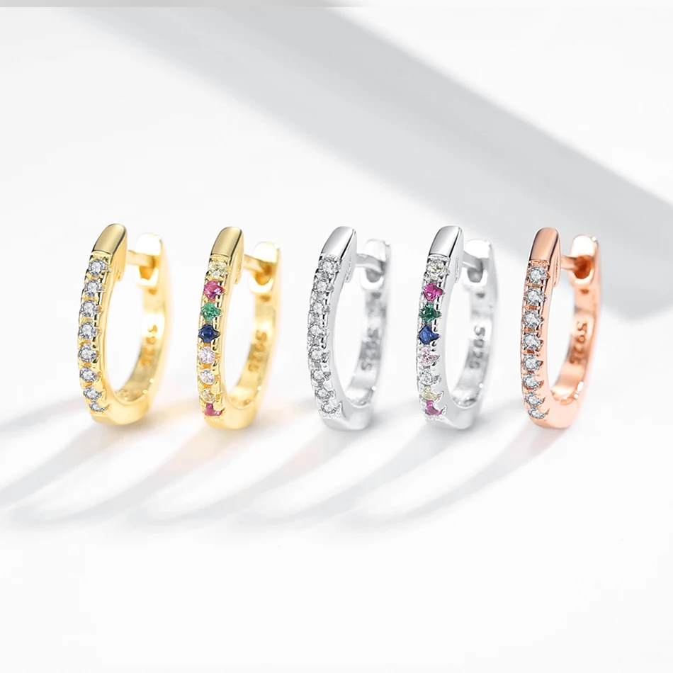 Женские серьги-гвоздики из серебра 925 пробы с фианитами | Украшения и аксессуары