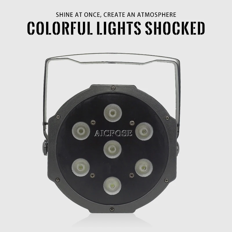 30 шт./лот 7*12 Вт светодиодные лампы 7x12 Par RGBW 4 в 1 плоские dmx512 дискотеки