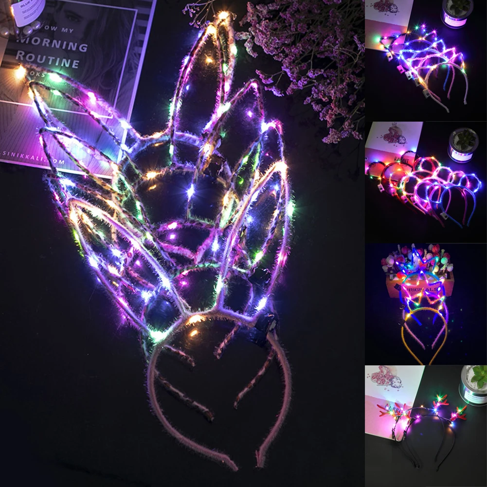 Новинка Женские Для девочек Яркие светодиодные мигающие для волос обруч