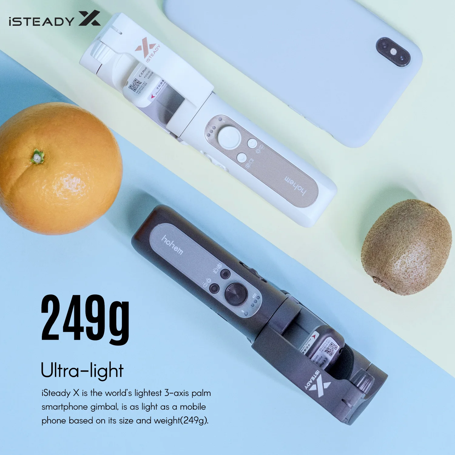 Hohem iSteady X Gimbal смартфон Сверхлегкий 3 осевой пальмовый карданный Ручной