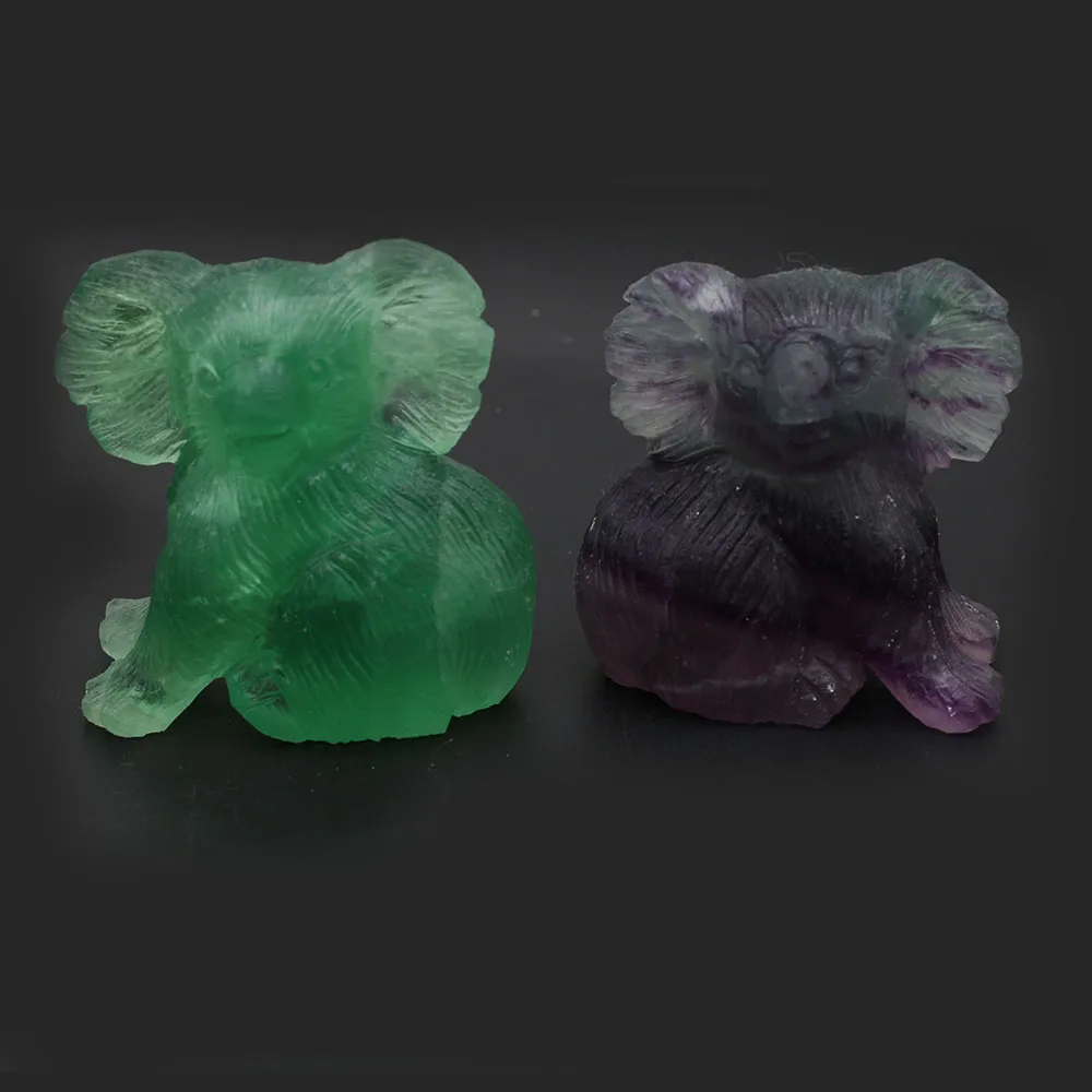 Hot Sale Natural Stone Decoration Koalas Bear Artificial Small Ornament Lucky Gift Bed-Room Garden Office Desk Mini Ornaments