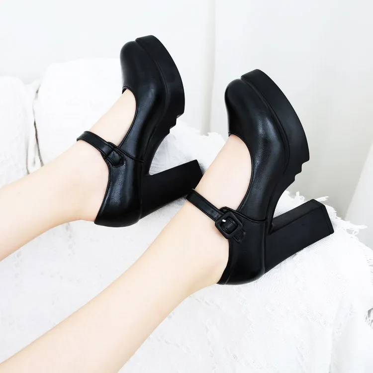 Женские туфли на высоком каблуке LIHUAMAO Вечерние Туфли Мэри Джейн с ремешком