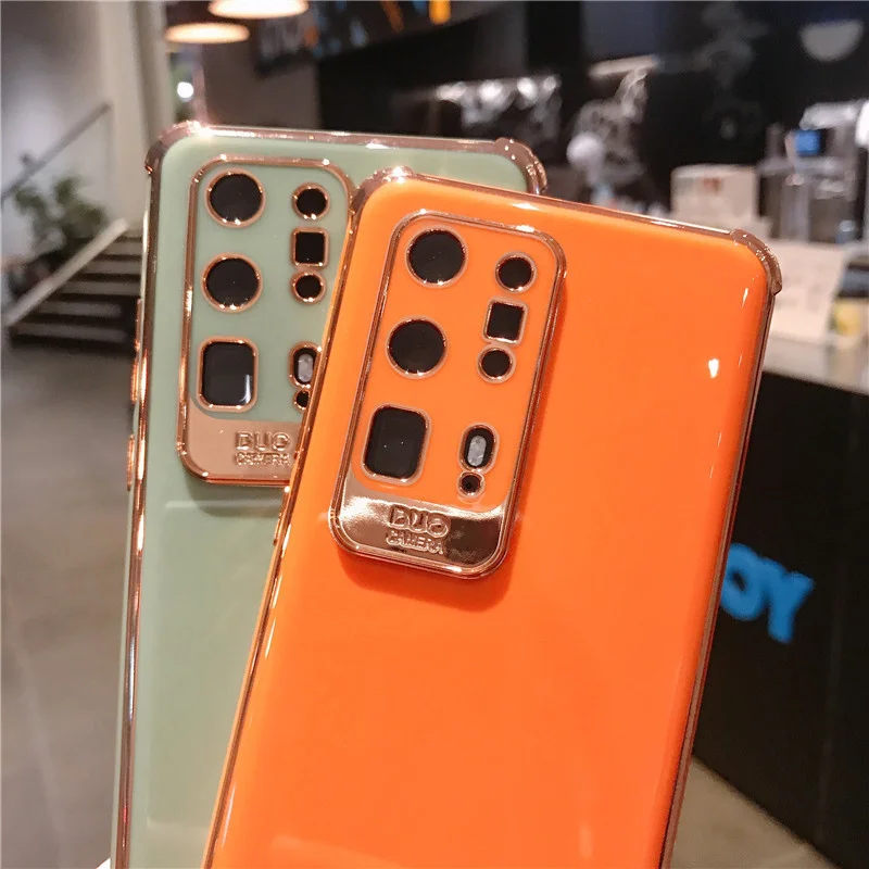 Однотонный Роскошный чехол для Huawei mate40e p40pro nova7se soft glue glory 30 мужская и женская