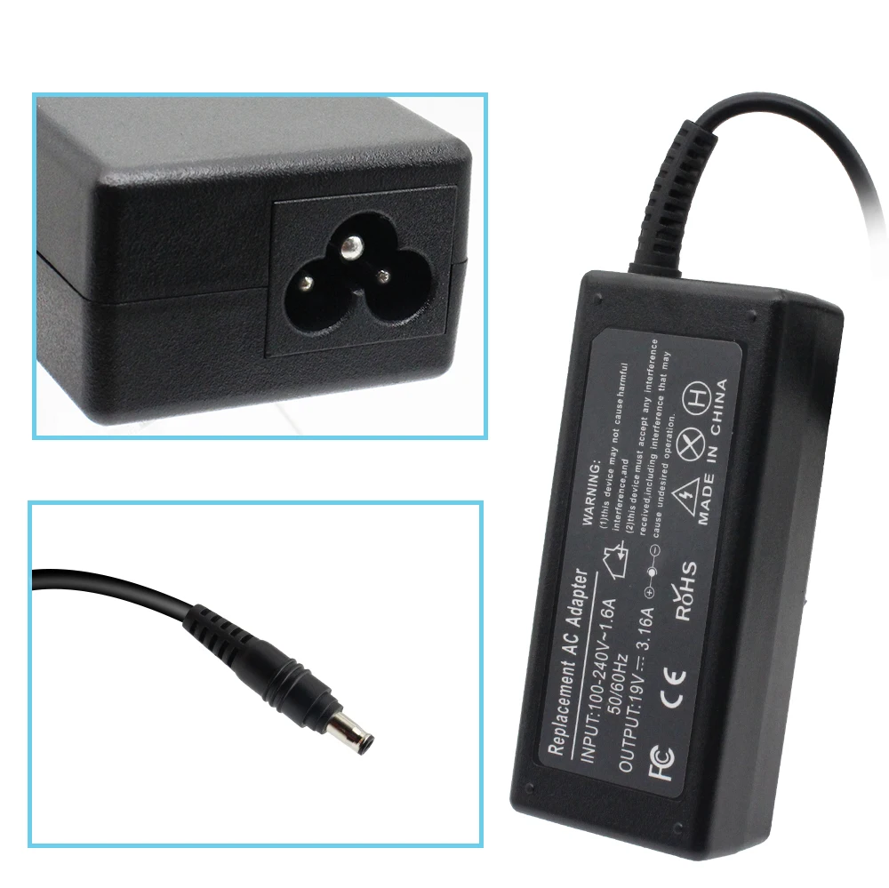 Зарядное устройство для ноутбука переменного тока 60 Вт 19 в 5 А шнур питания SAM RV510