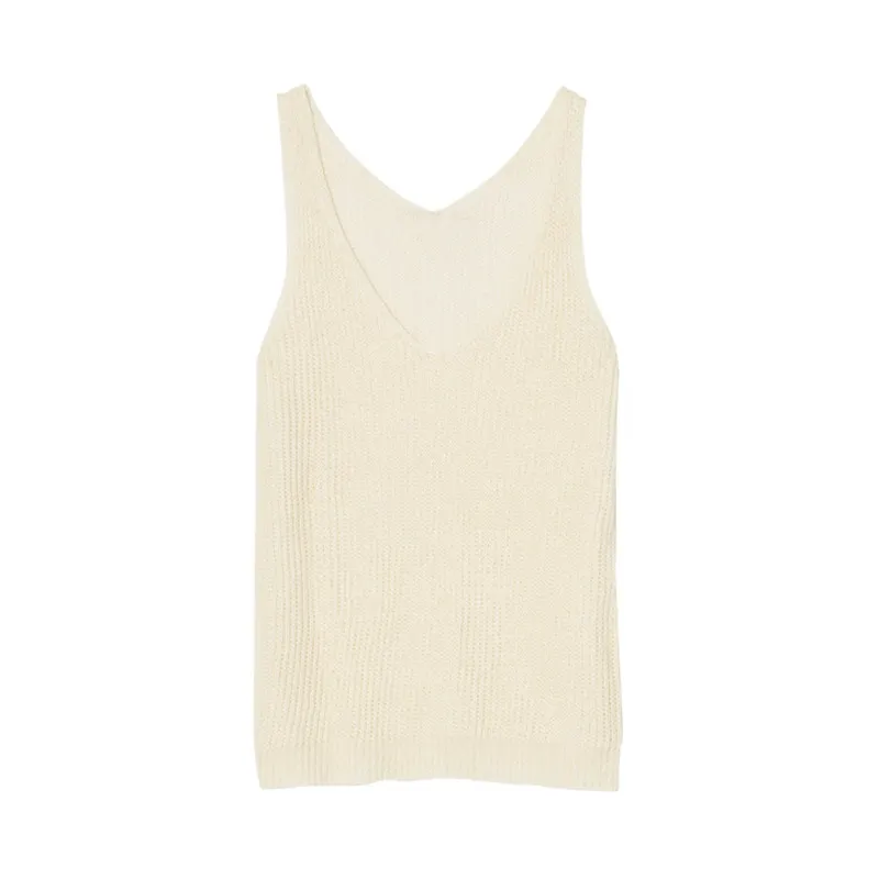 Майка женская льняная без рукавов пикантный Трикотажный жилет универсальная