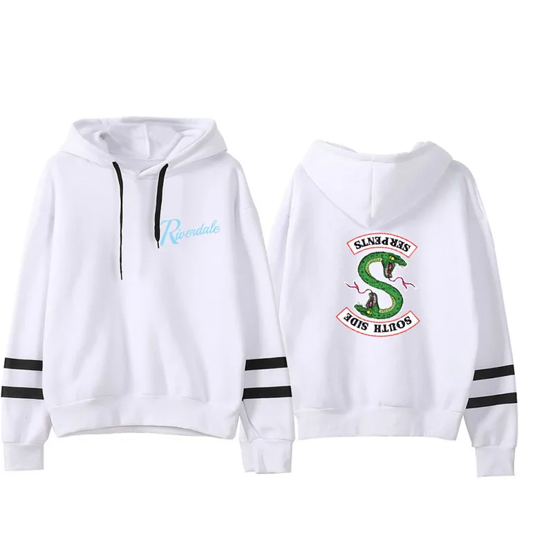 Hoodies 3 Ривердейл толстовки с капюшоном "South Side serpents" Толстовка пуловер в полоску с длинными рукавами Топы с капюшоном в уличном стиле - Цвет: Hoodies 3