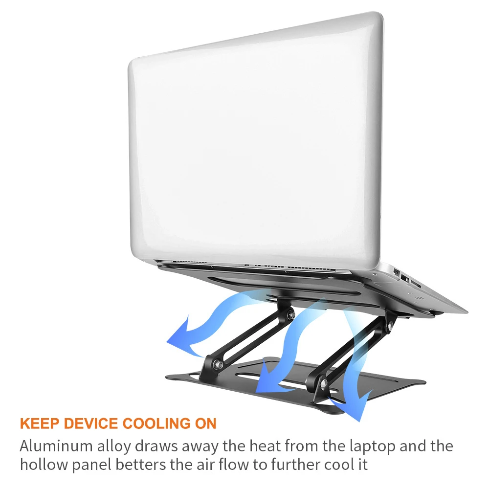 Складная подставка для ноутбука с тепловым отверстием регулируемая алюминиевая