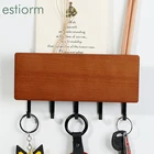 Вешалка для ключей, настенный держатель для ключей, деревянная вешалка для пальтоключей, крючок для прихожей, органайзер для хранения почты, письма, конверта, журналов