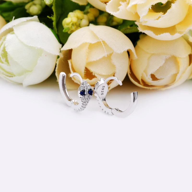 Moonmory серебро 925 ювелирные изделия искусственная Серебряная Змея кольцо серьги