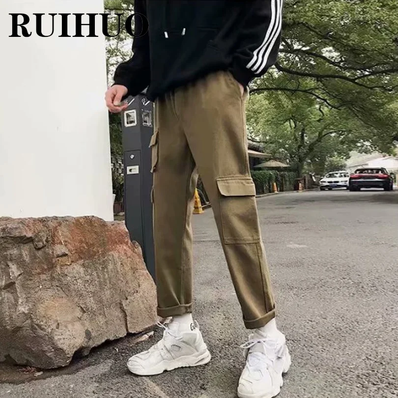 

RUIHUO 2021 New Harem Cargo Pants Men Trousers Casual Joggers Pants Men Sweatpants Hip Hop Streetwear Male Plus Size M-2XL