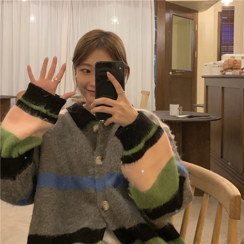 

Мягкий мягкий вязаный свитер-кардиган для девушек в Корейском стиле на осень и зиму