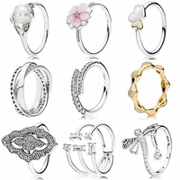 original magnolia bloom classic lace shooting dragonfly rings with crystal ring 925 sterling silver ring gift europe jewelry