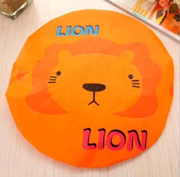Lion Милая мультяшная шапочка для ванной, женская шапка для ванны и сауны, кружевная эластичная шапочка, шапочка для спа, женская детская Защитная шапочка для волос - Цвет: Lion