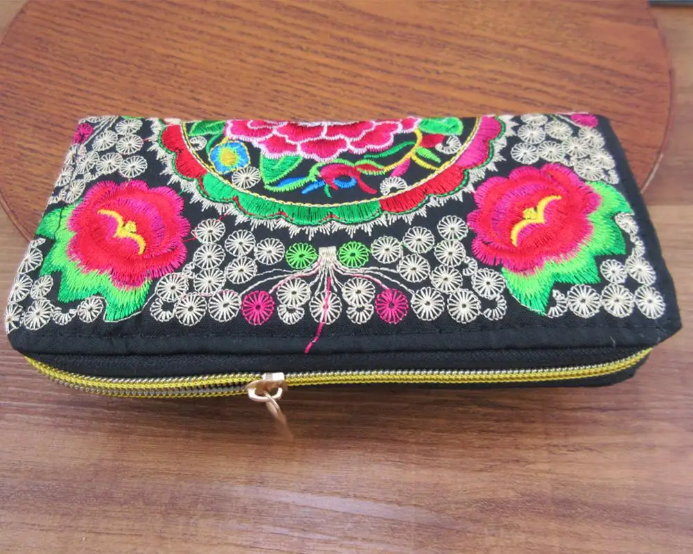 Винтажный кошелек Hmong в этническом стиле, женская сумка, яркий кошелек с вышивкой, искусственная кожа (art.: 78284e50f) - 78284e50f