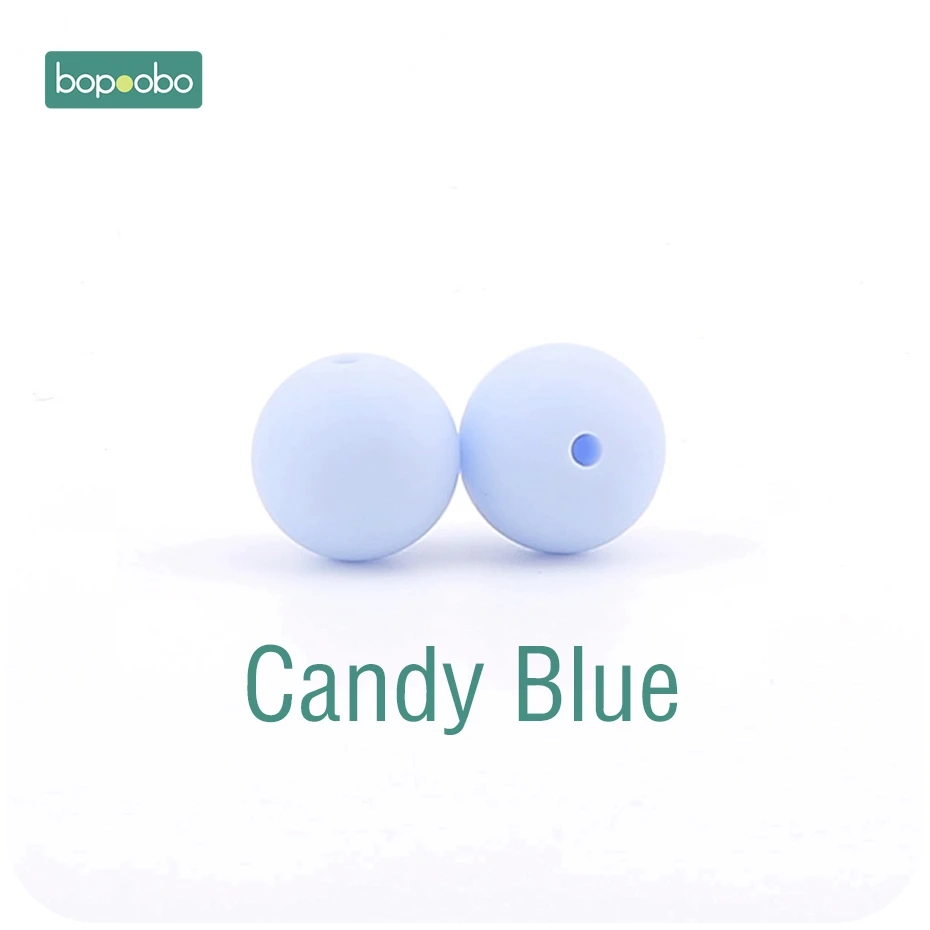 Candy Blue Bopoobo 30 шт. 12 мм пищевой силиконовый Прорезыватель для зубов детский уход за зубами DIY стартовый набор силиконовые бусины Экологичные Детские аксессуары - Цвет: Candy Blue