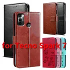 Чехол-книжка для Tecno Spark 7, защитный чехол для телефона, чехол для Tecno Spark7, кожаный чехол-книжка