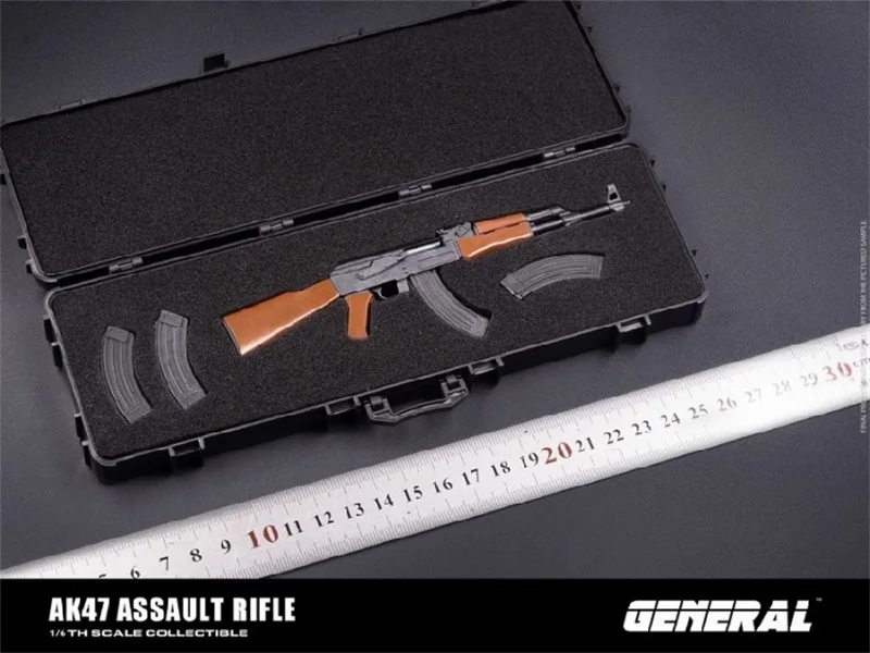 

In Stock GENERAL GA-004 1/6th Weapon AK47 Rifle Gun Non-fired Model For Usual Doll Soldier Accessories
