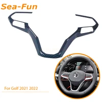 for volkswagen vw golf 8 mk8 pro 2021 2022 steering wheel button cover trim frame decoration sticker carbon fiber accessoreies