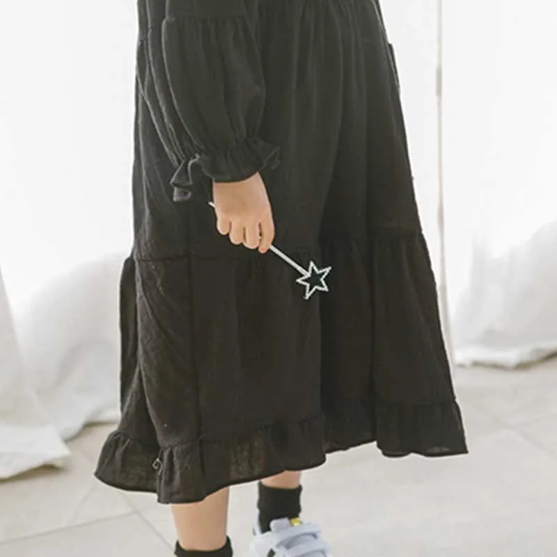 Girls Dress 2019 Autumn Solid Cotton Kids Flare Children Girl Casual Cute Dresses Toddler Teen Clothes | Детская одежда и обувь