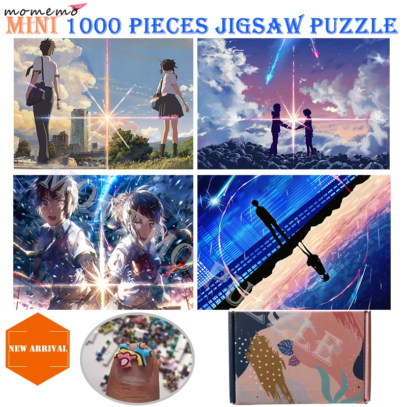 

MOMEMO Your Name Wooden Mini Jigsaw Puzzles Cartoon Anime Puzzle 1000 Pieces Puzzle Toys Adult DIY Assembling Jigsaw Puzzles Toy