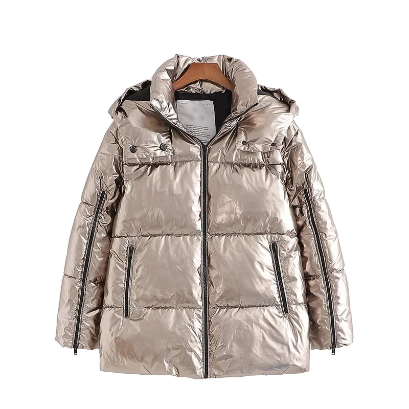 Серебряные женские негабаритных хлопковые парки 2020 зимние модные туфли в