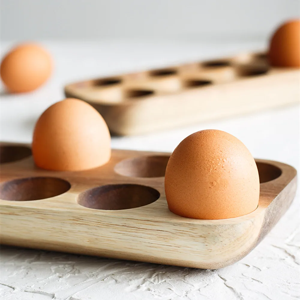 WOWCC креативная деревянная двухрядная коробка для хранения яиц японский стиль